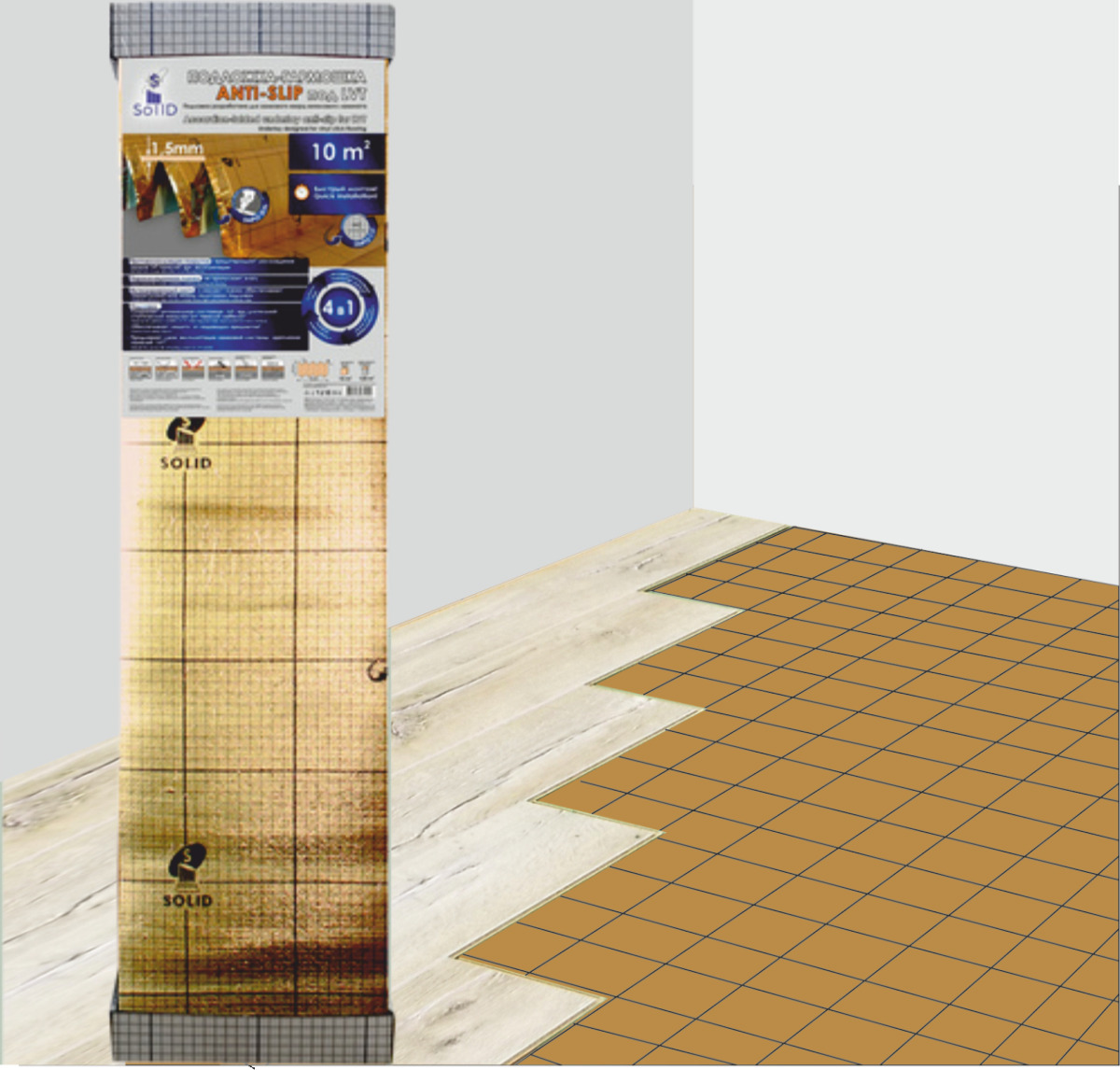 СОЛИД Подложка под напольные покрытия, 1.5 мм, 1 шт.