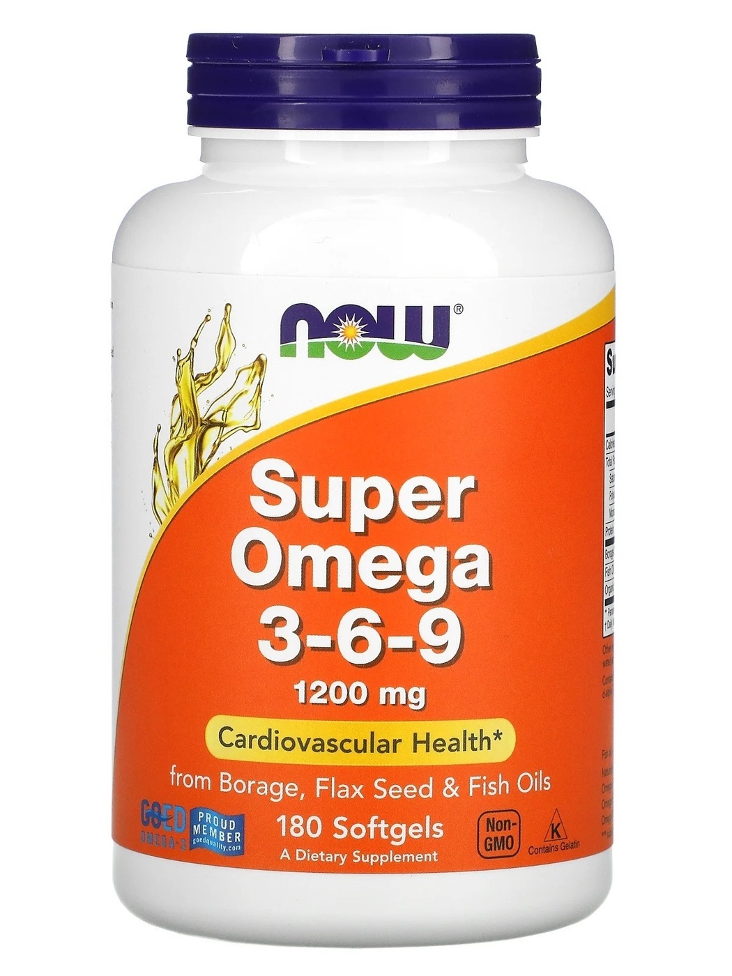 Now Foods БАД Супер Омега-3-6-9, Super Omega 3-6-9, 180 капсул