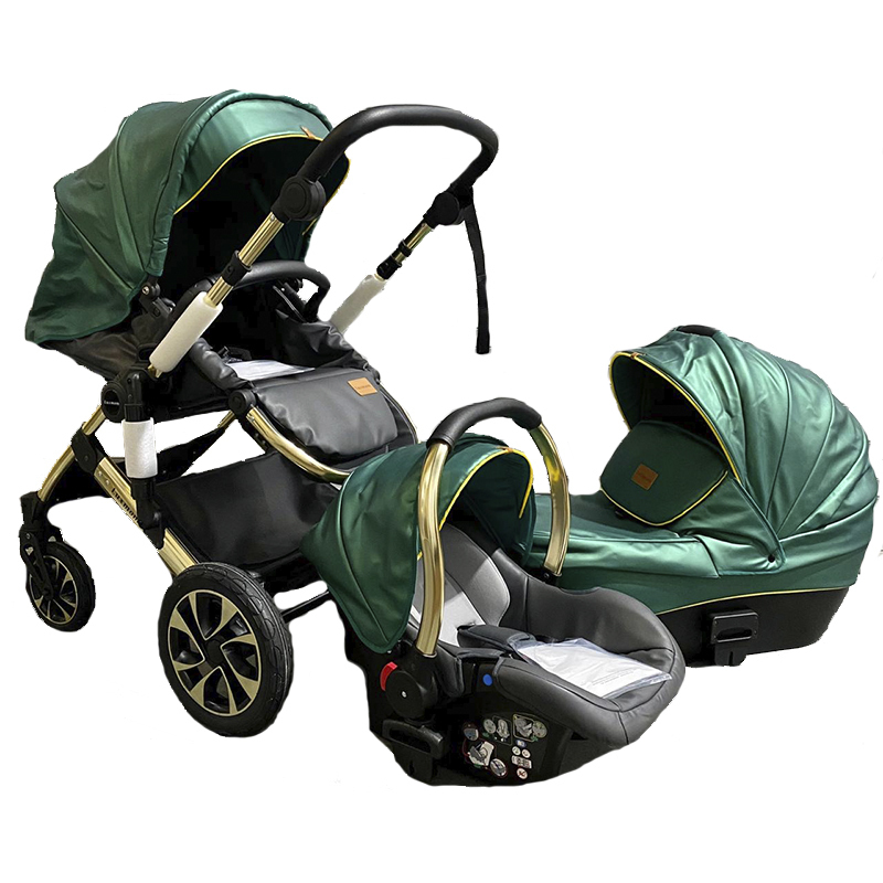 Модульная коляска 3в1 Luxmom 808 Зелёная (Экокожа) — купить в интернет ...