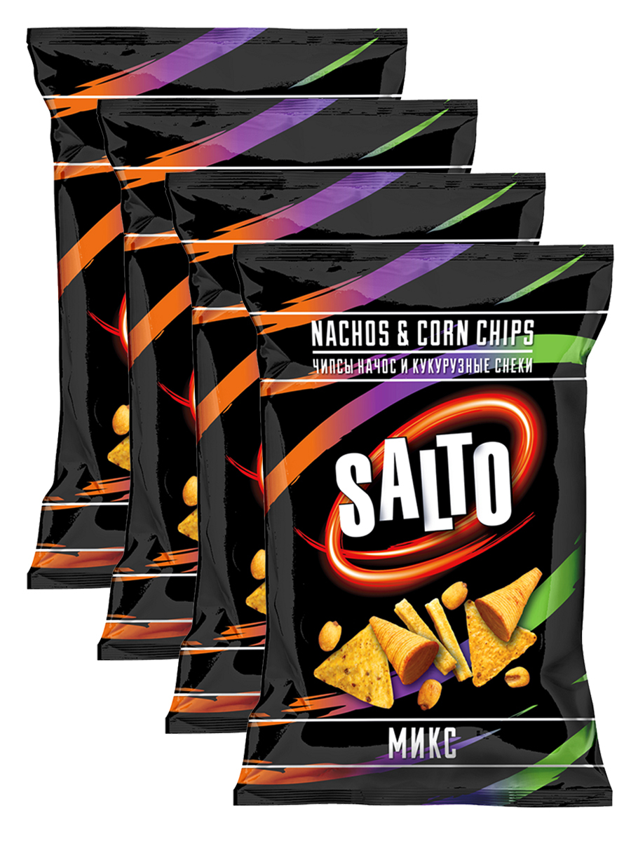 Salto Чипсы Микс: кукурузные "Nachos" и Кукурузные снеки 4 шт. 500 гр ...