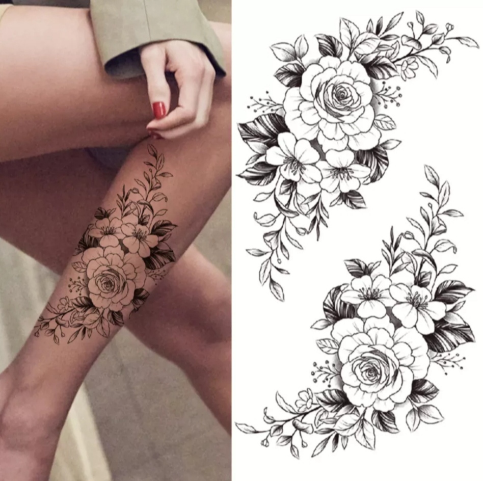 Временная переводная татуировка цветы - купить по выгодной цене в интернет-...