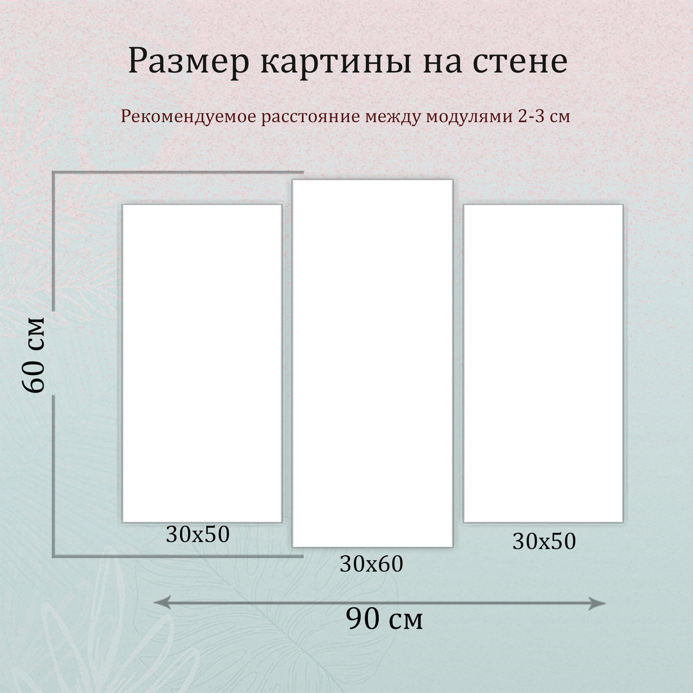 Расстояние между модульными картинами какое должно быть