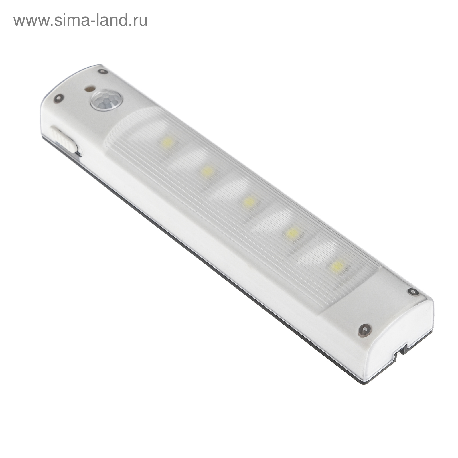 Светодиодный с датчиком движения, 5 led, 2 Вт, от батареек 3*AAA, 6500к, белый