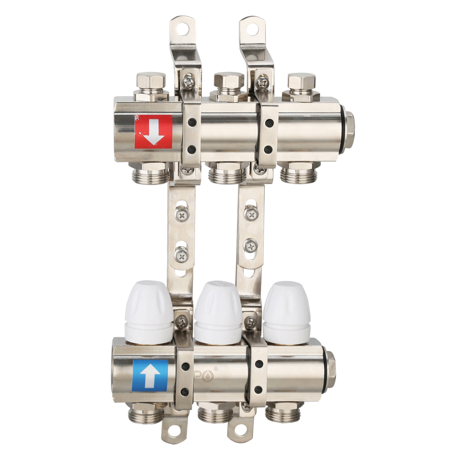 Коллектор регулируемый с запорными клапанами из латуни Gappo G427.3 3 ...
