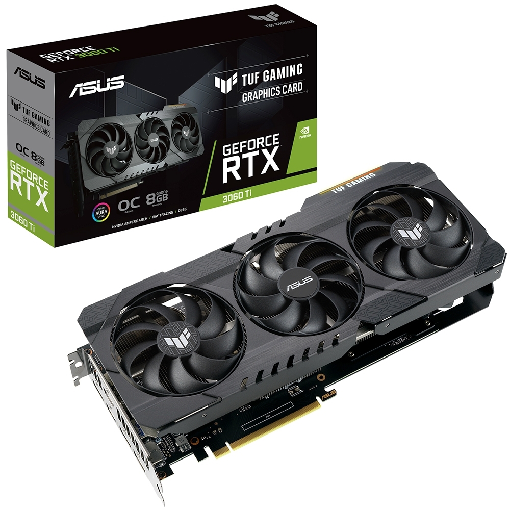 ASUSВидеокартаGeForceRTX3060Ti8ГБ(TUF-RTX3060TI-O8G-V2-GAMING),LHR.Уцененныйтовар