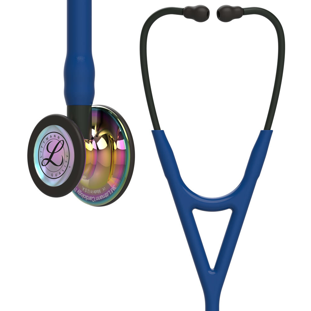 Стетоскоп 3M Littmann Cardiology IV, голубая трубка, радужная акустическая головка, 69 см, 6242