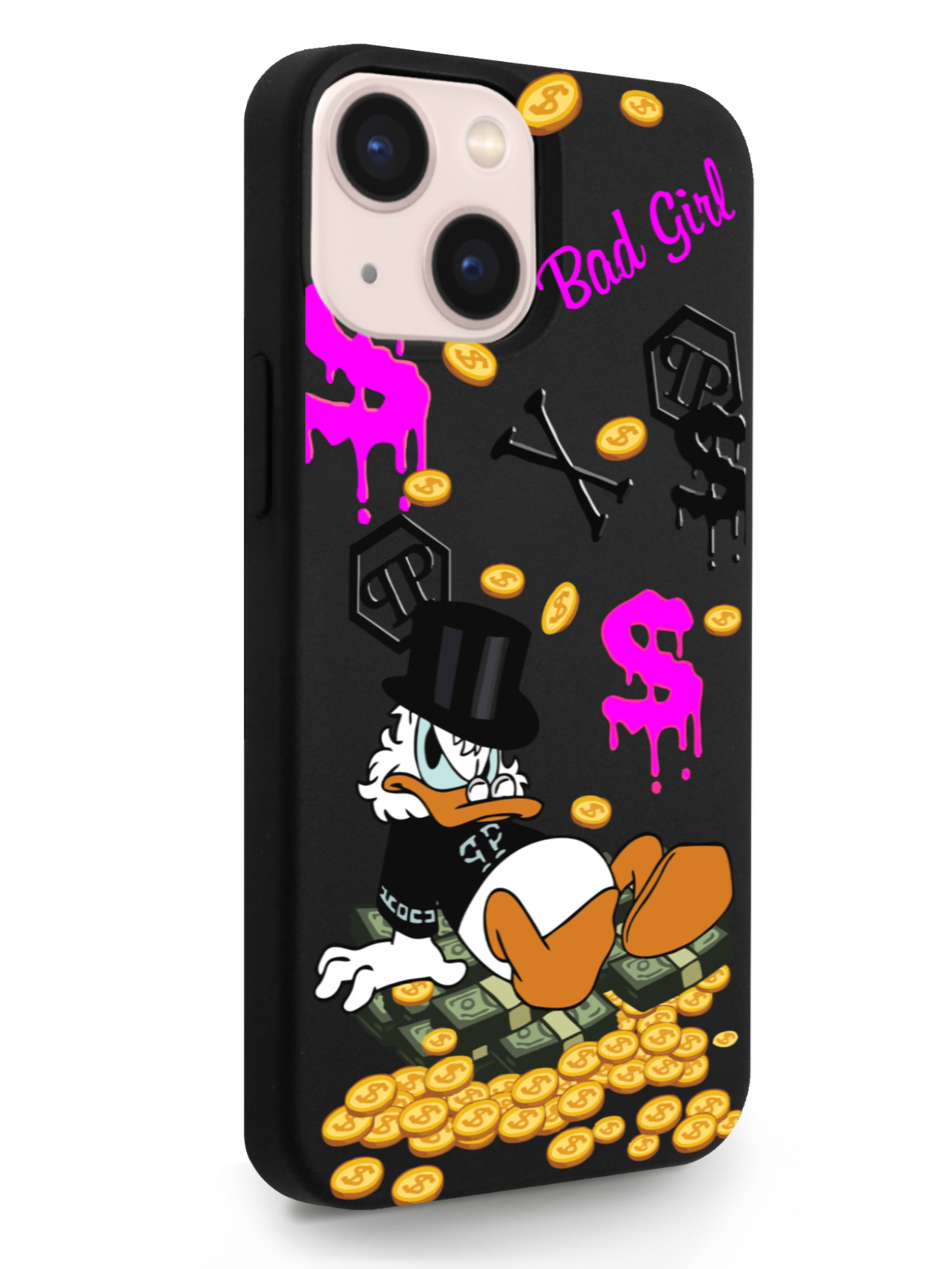 Черный силиконовый чехол для iPhone 13 Mini Богатая Утка Bad Girl для Айфон  13 Мини - купить с доставкой по выгодным ценам в интернет-магазине OZON  (338860105)