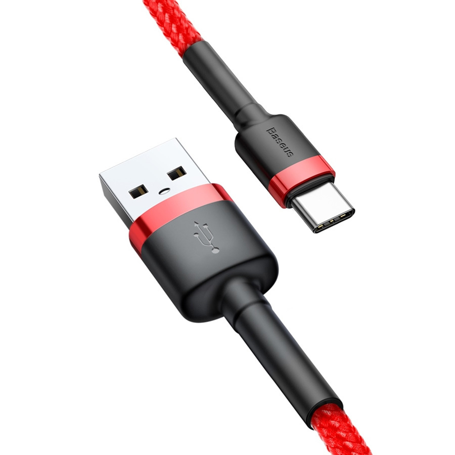 КабельUSB-A-USB-CBaseusCafule3метра;красный;длязарядкиипередачиданных