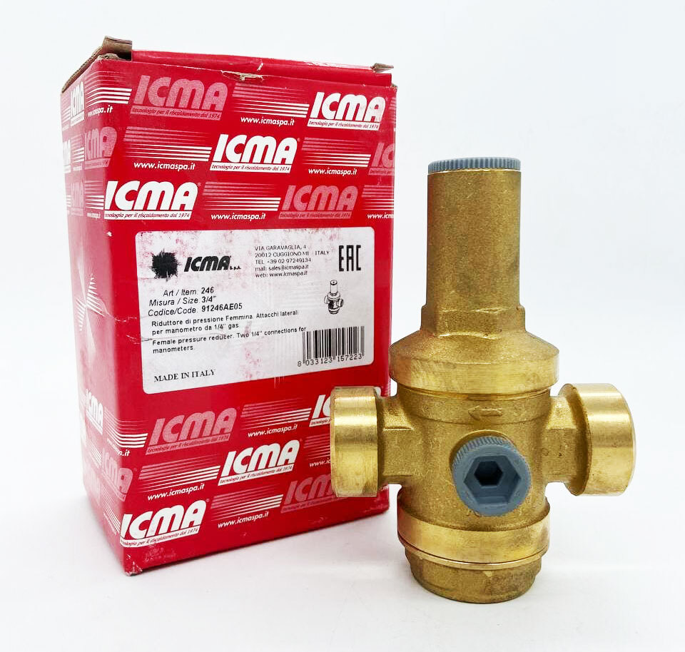 Редуктор давления поршневой ICMA 3/4", регулировка 1-6 Бар с ...