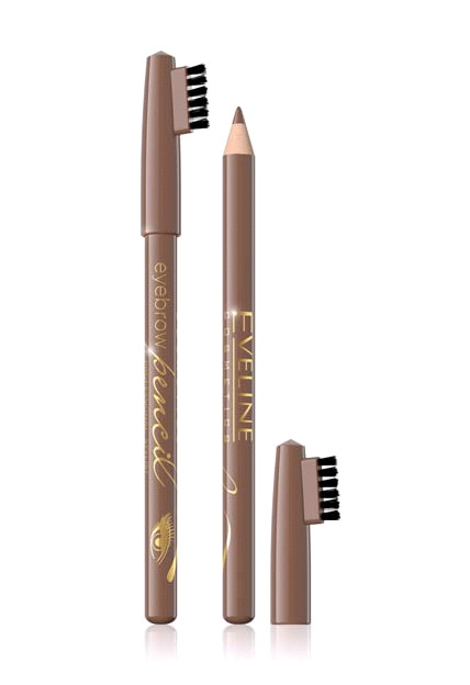 Eveline Cosmetics Карандаш для бровей EYEBROW PENCIL, контурный, Светло-коричневый