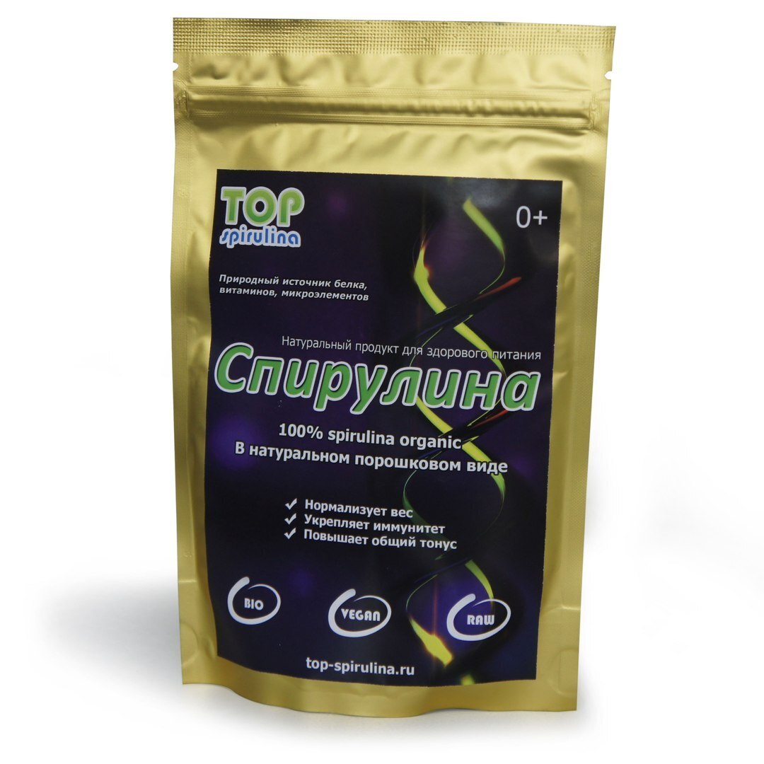 Спирулина органик,TOP Spirulina , 100гр порошок