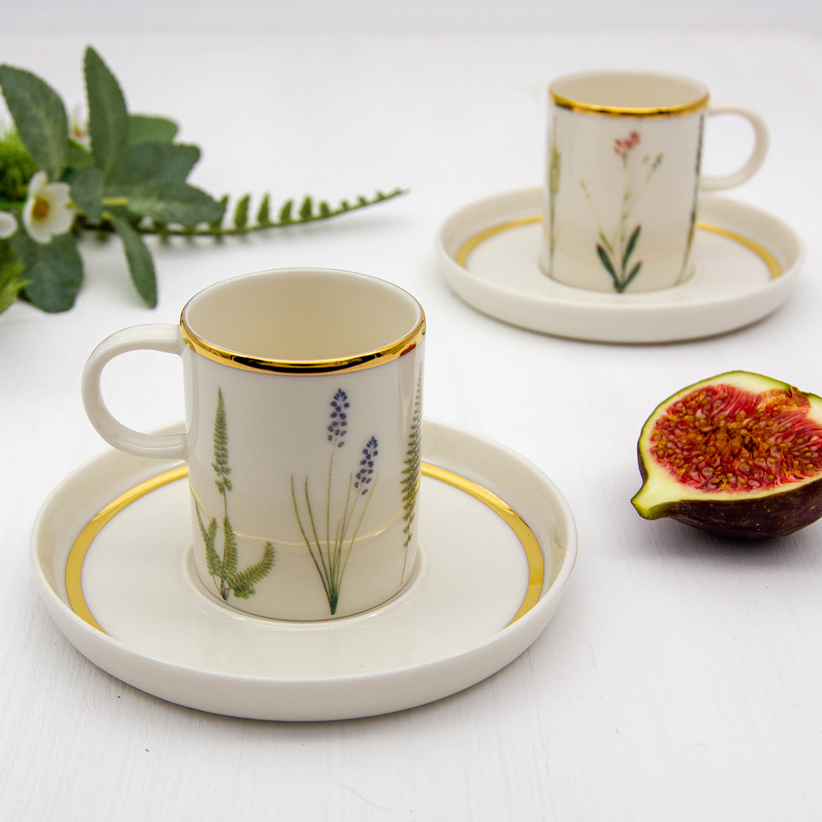 Кофейная пара, Набор кофейный Porland "Botanical турецкий фарфор", на 6 ...