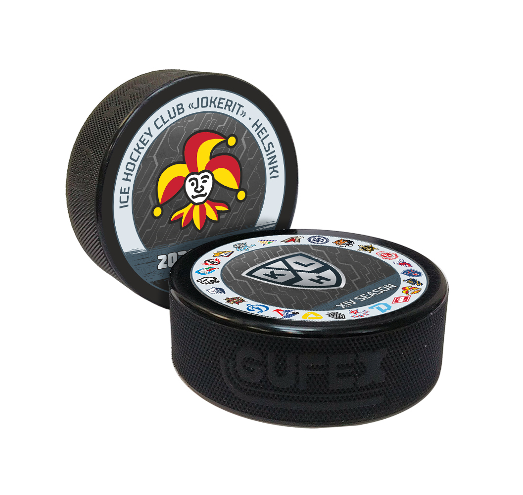 Шайба хоккейная "GUFEX - KHL OFFICIAL" (Запад - ХК Йокерит Сезон 2021-22 цветная двустор.)