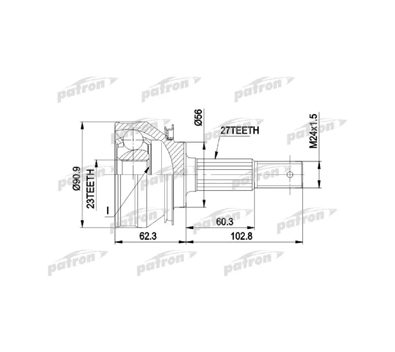 ШРУС наружн к кт 27x56x23 D87 NISSAN BLUEBIRD 84 90 PATRON PCV1098