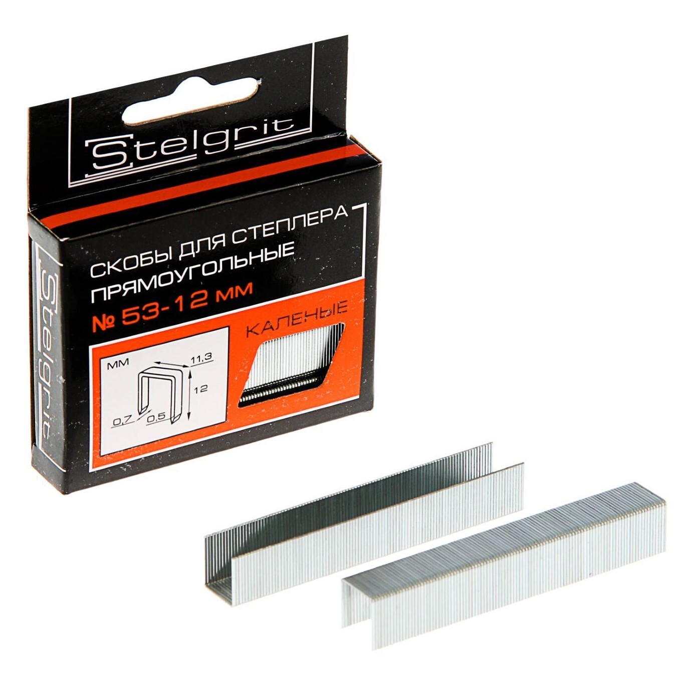 Stelgrit cкобы для мебельного степлера каленые 10x0,7 мм 1000 шт./уп 655003