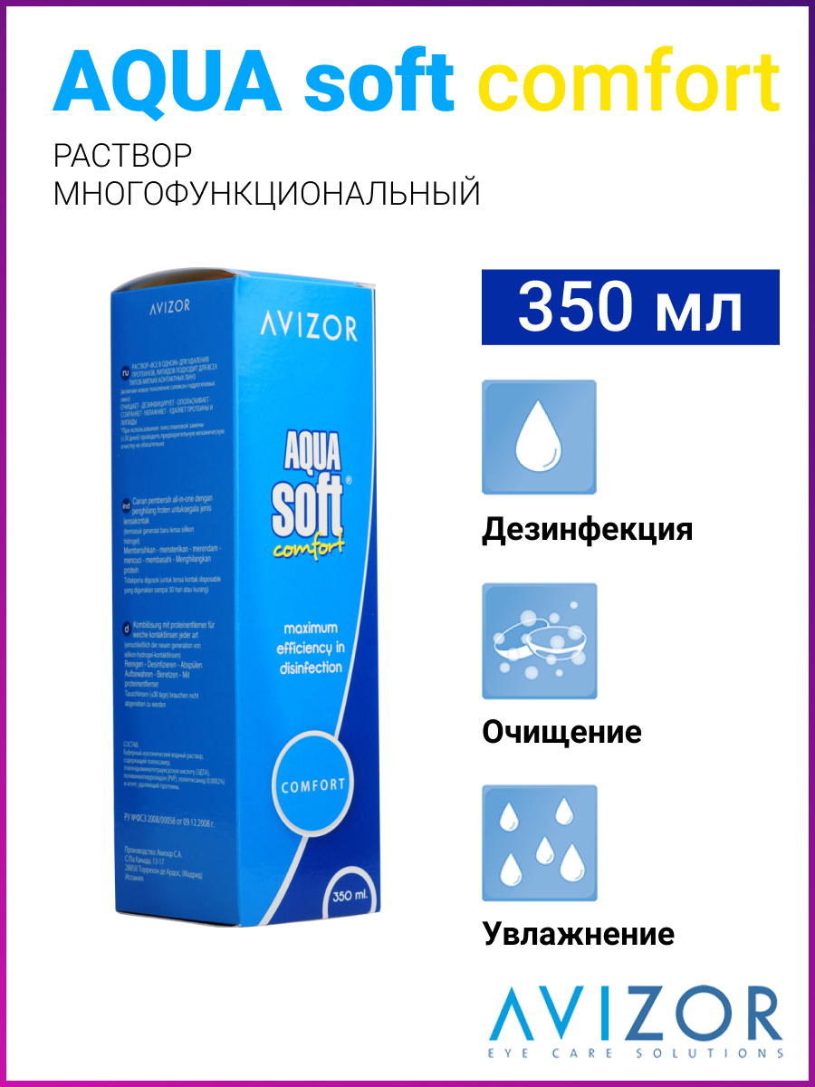 Аквасофт. Avizor Aqua Soft Comfort (350 мл). Avizor Comfort раствор для линз. Aqua Soft раствор для линз 350мл. Авизор Аквасофт комфорт плюс р-р для линз 120мл.