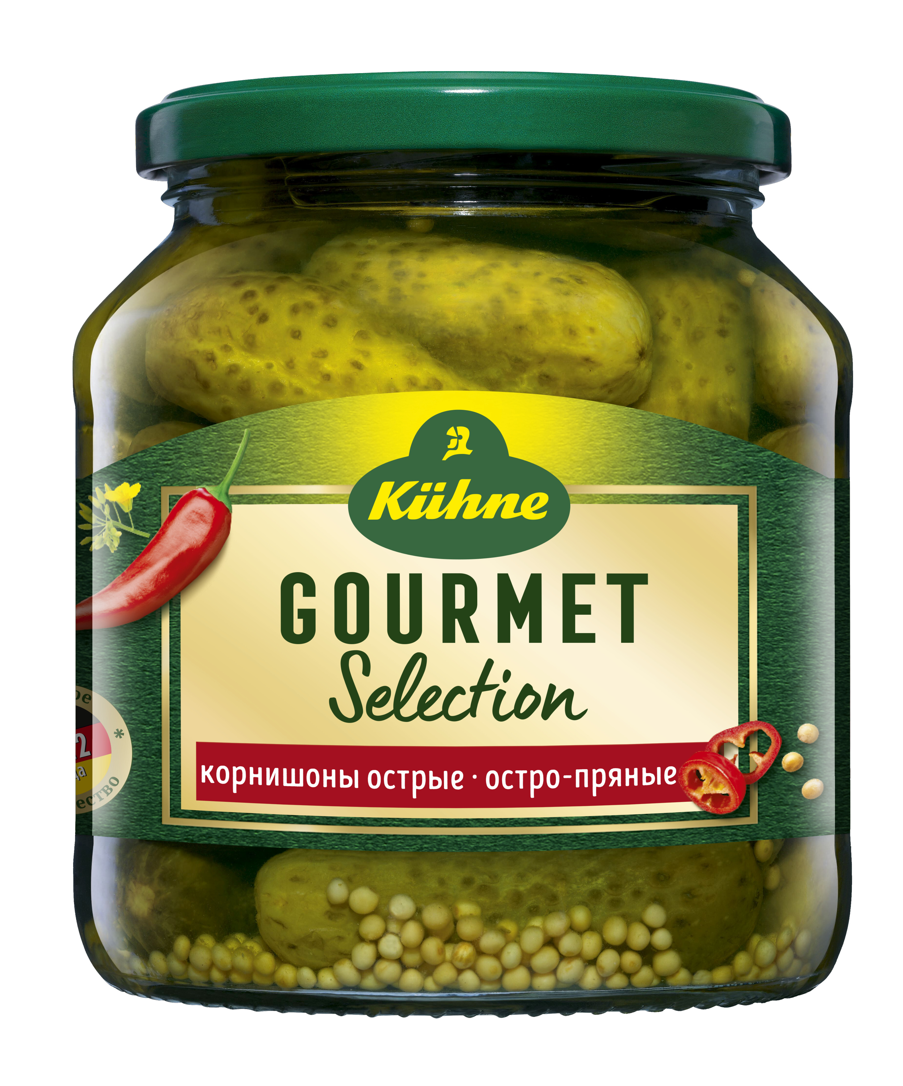 Огурцы Kuhne Hot Gherkins GS Корнишоны маринованные острые, 530 г - купить  с доставкой по выгодным ценам в интернет-магазине OZON (553812920)