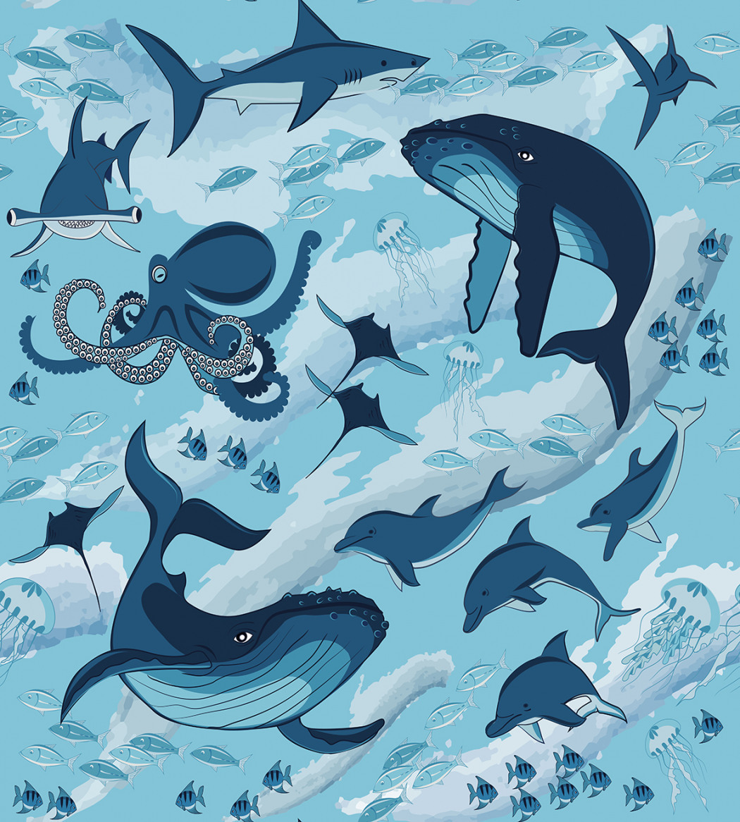 Иллюстрации морских рыб кит