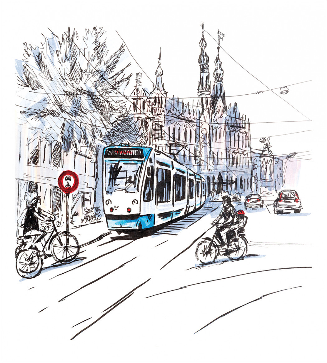 Амстердамский трамвай картина