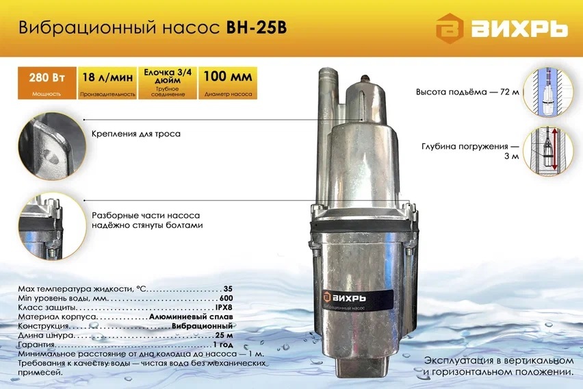 Насос вихрь размеры. Насос Вихрь Вн-40в характеристики. Вибрационный насос Вн-25н Вихрь 68/8/11. Вибрационный насос Вихрь Вн-25в с верхним забором воды. Насос Вихрь Вн-25в 25м в/з вибрационный 18л/мин.