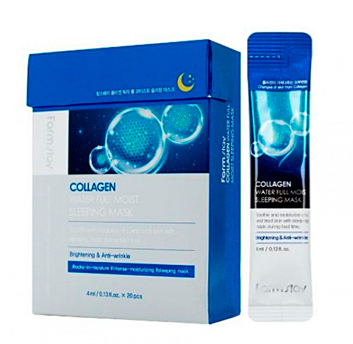 Collagen water full moist sleeping mask. Маска для волос в саше с пептидами.