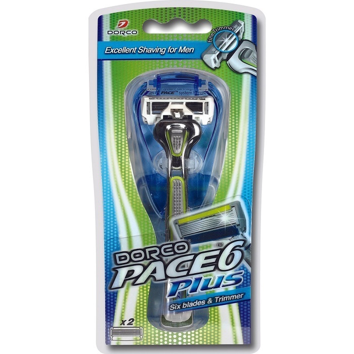 Станок для бритья dorco pace 6 лезвий plus с 2 сменными кассетами