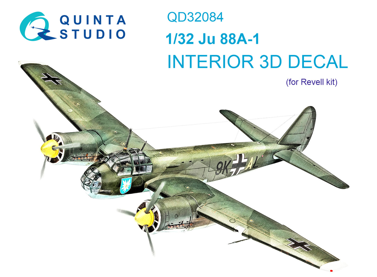 Quinta Studio QD32084 3D Декаль дляинтерьера кабины Ju 88A-1 (Revell)