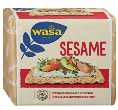 Хлебцы Wasa пшеничные с кунжутом, 200г