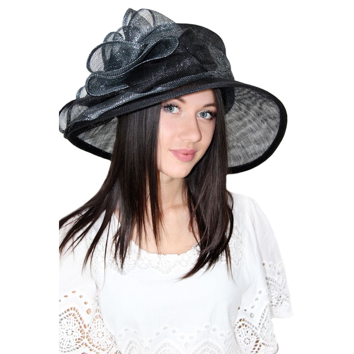Озон шляпы женские. Шляпа женская. Шляпка летняя черная. Кружевная шляпка. Черная шляпка женская.