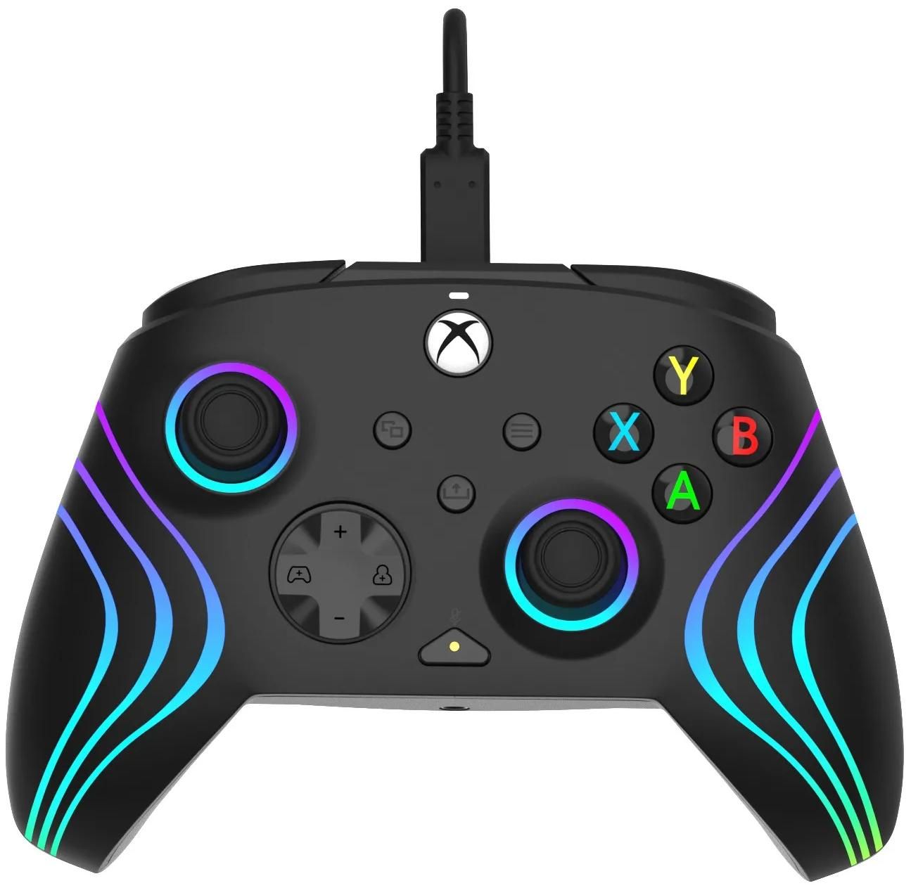 PDP Геймпад проводной Controller Wired Afterglow Wave (024) (Xbox One/Series X/S/PC), черный