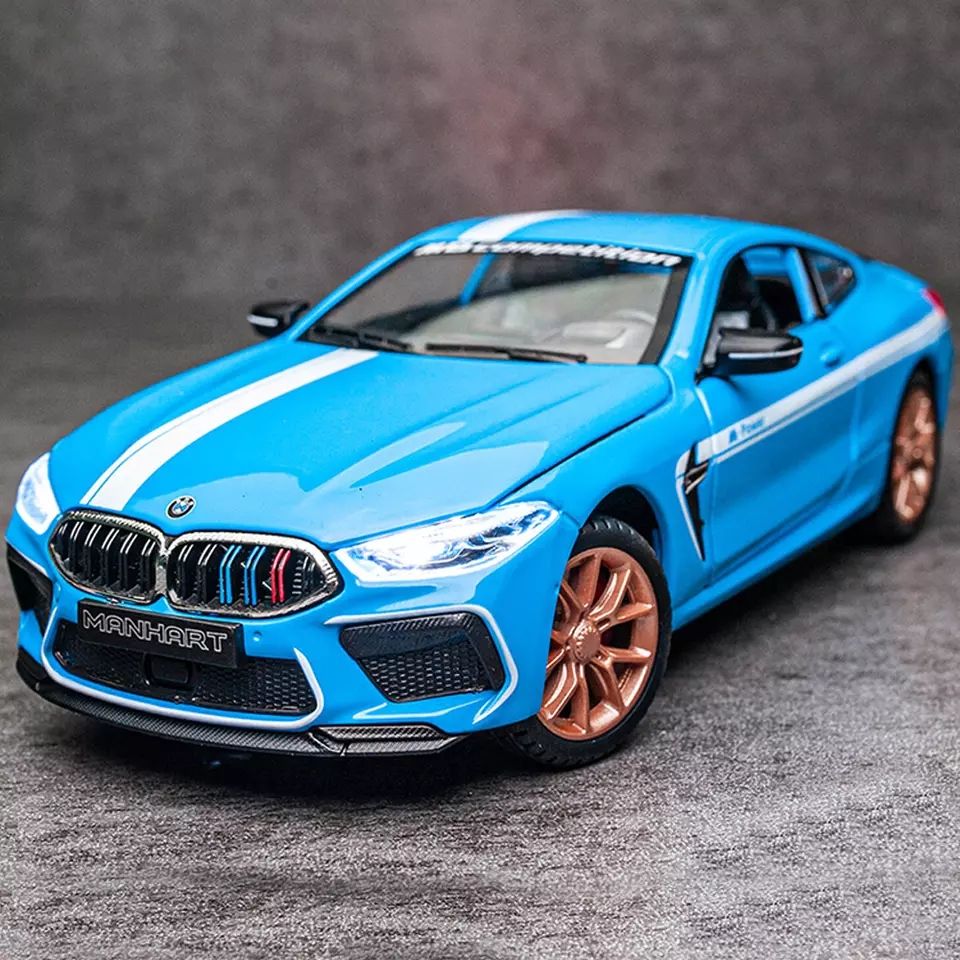 Металлическая инерционная машинка BMW M8 голубая, масштаб 1:24 - купить с  доставкой по выгодным ценам в интернет-магазине OZON (1524726672)