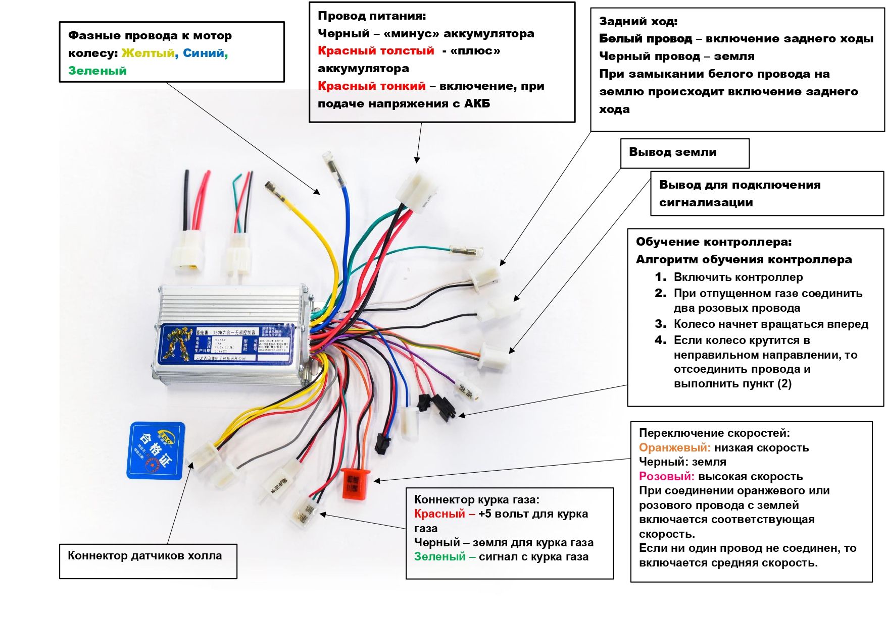 Lenzod контроллер 36v 350w схема