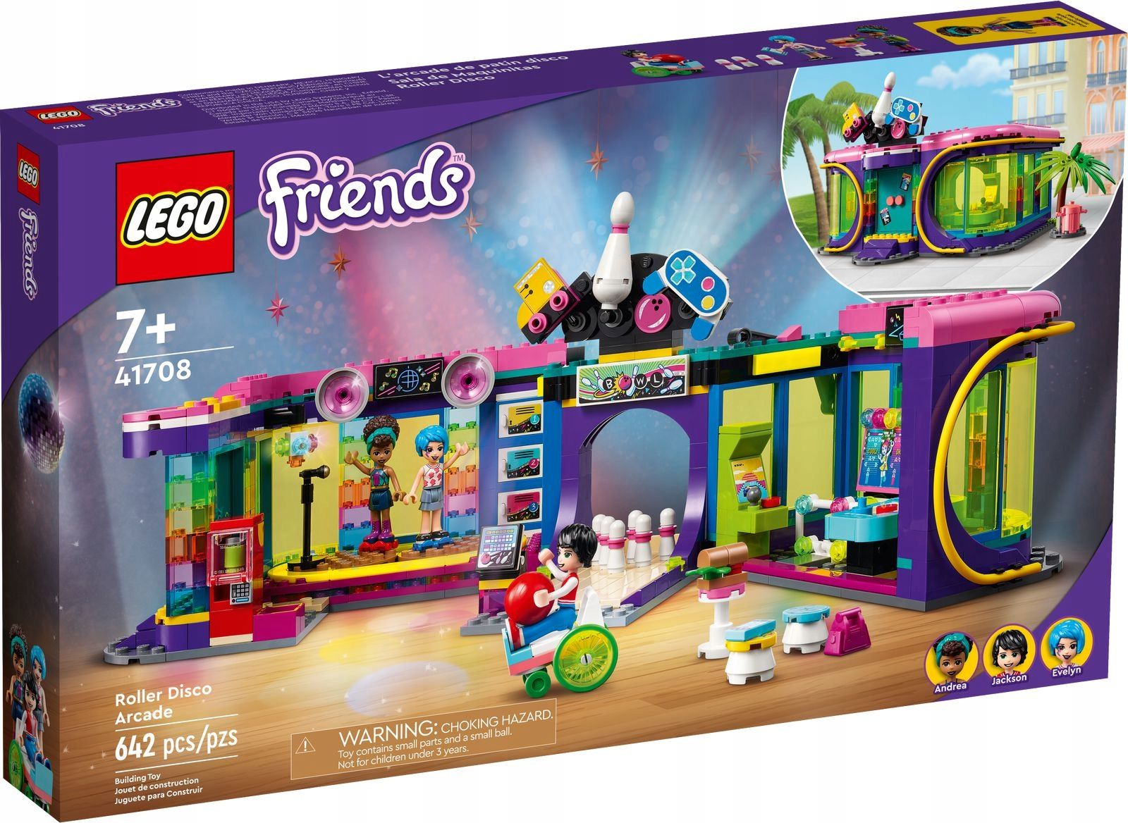 Конструктор LEGO Friends Диско-аркада для роллеров, 642 детали, 7+, 41708