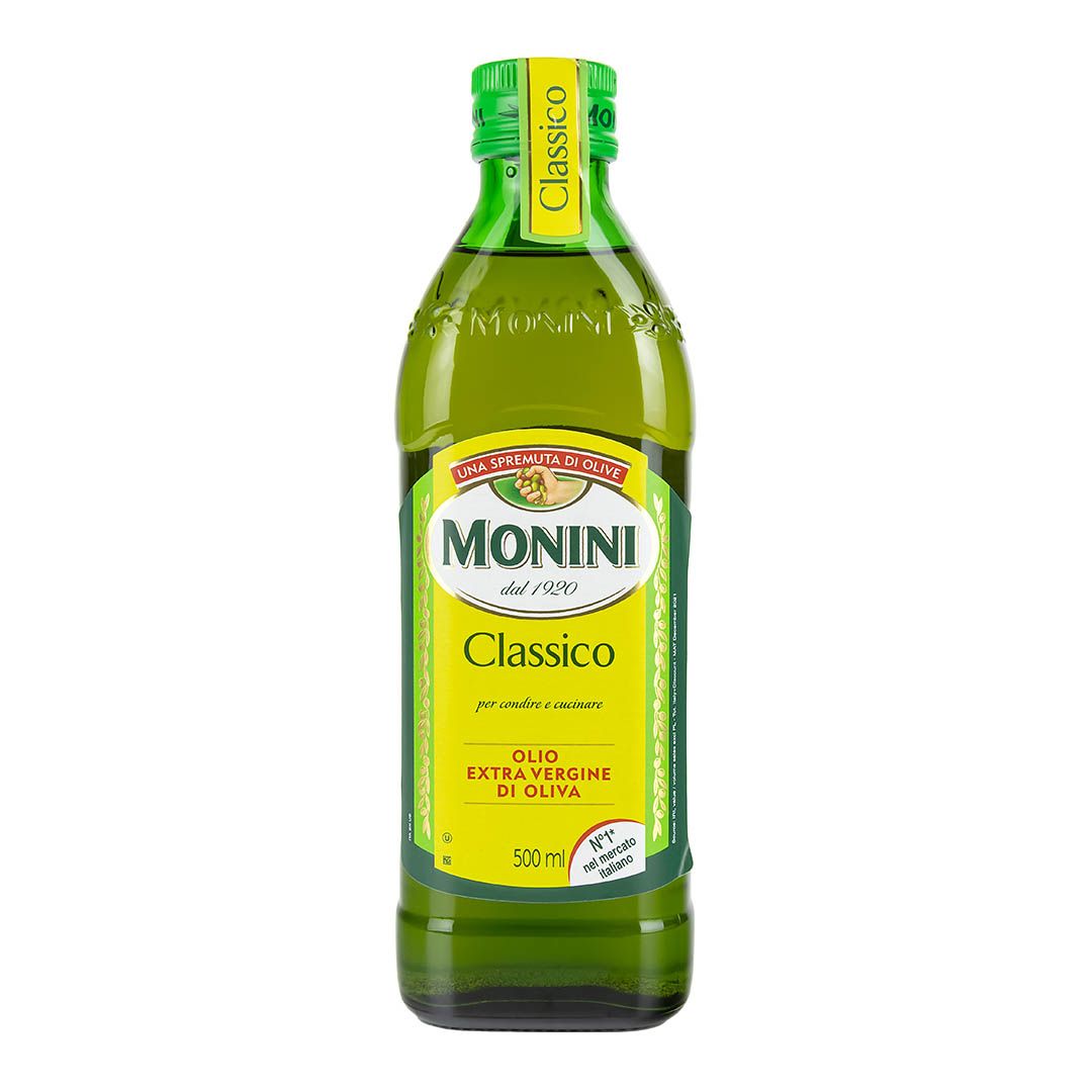 Масло оливковое Monini Classico Extra Virgin нерафинированное высшего сорта первого холодного отжима Экстра Вирджин, 0,5л