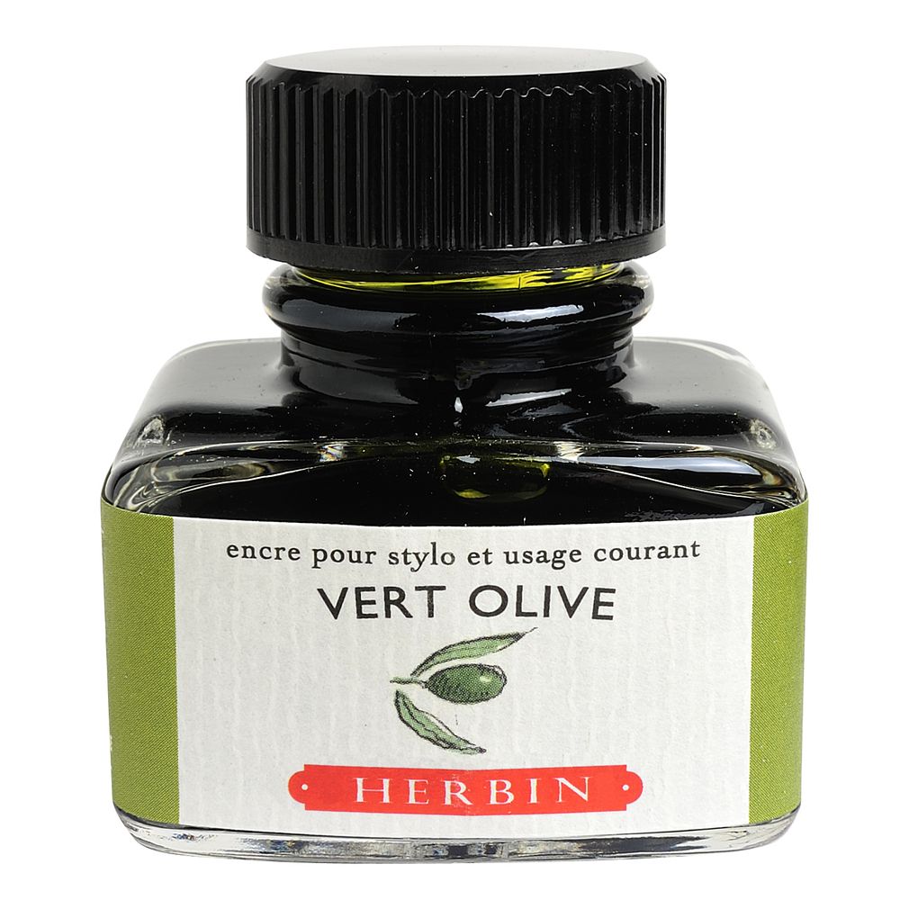 Чернила в банке Herbin, 30 мл, Vert olive Зеленая оливка