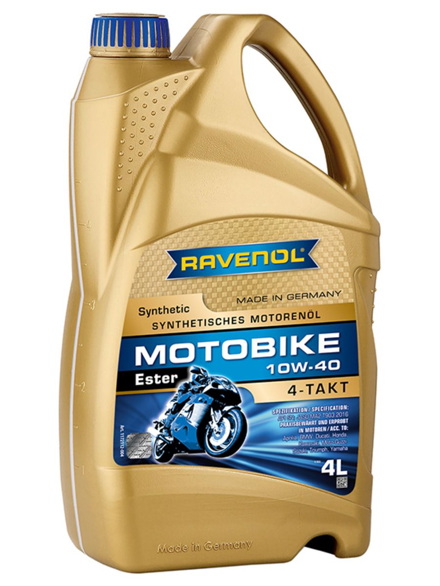 RAVENOL Motobike 4-T Ester Sae 10W-40 Масло моторное, Синтетическое, 4 л