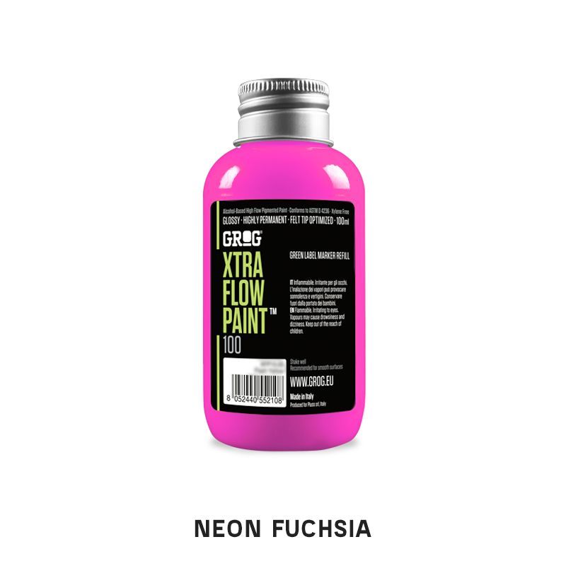 Чернила Grog Xtra Flow Paint 100 мл/ неон-фуксия/ Neon Fuchsia