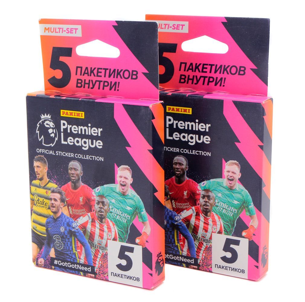 2 блистера наклеек Panini Premier League 2021-2022 (50 наклеек)