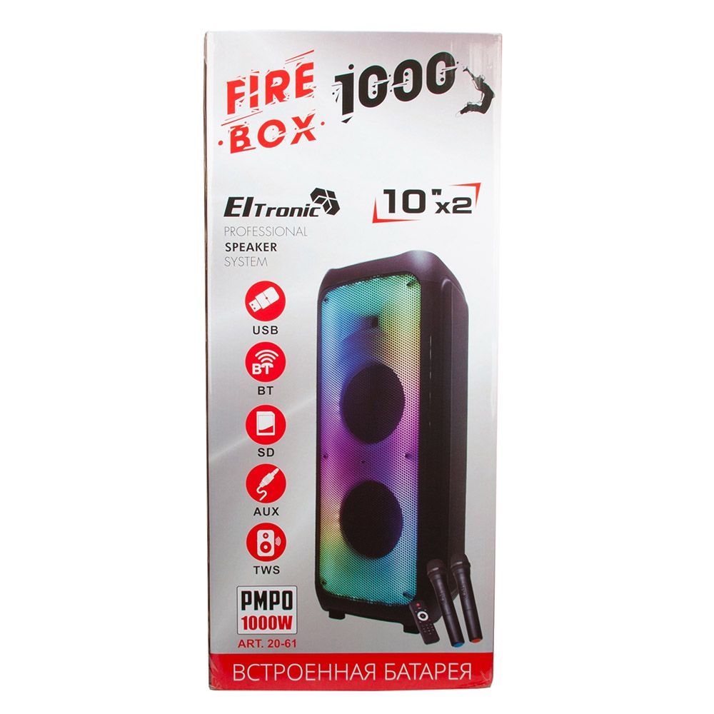 Колонка10"(20-61)FIREBOX1000)динамик2шт/10"ELTRONICсTWS