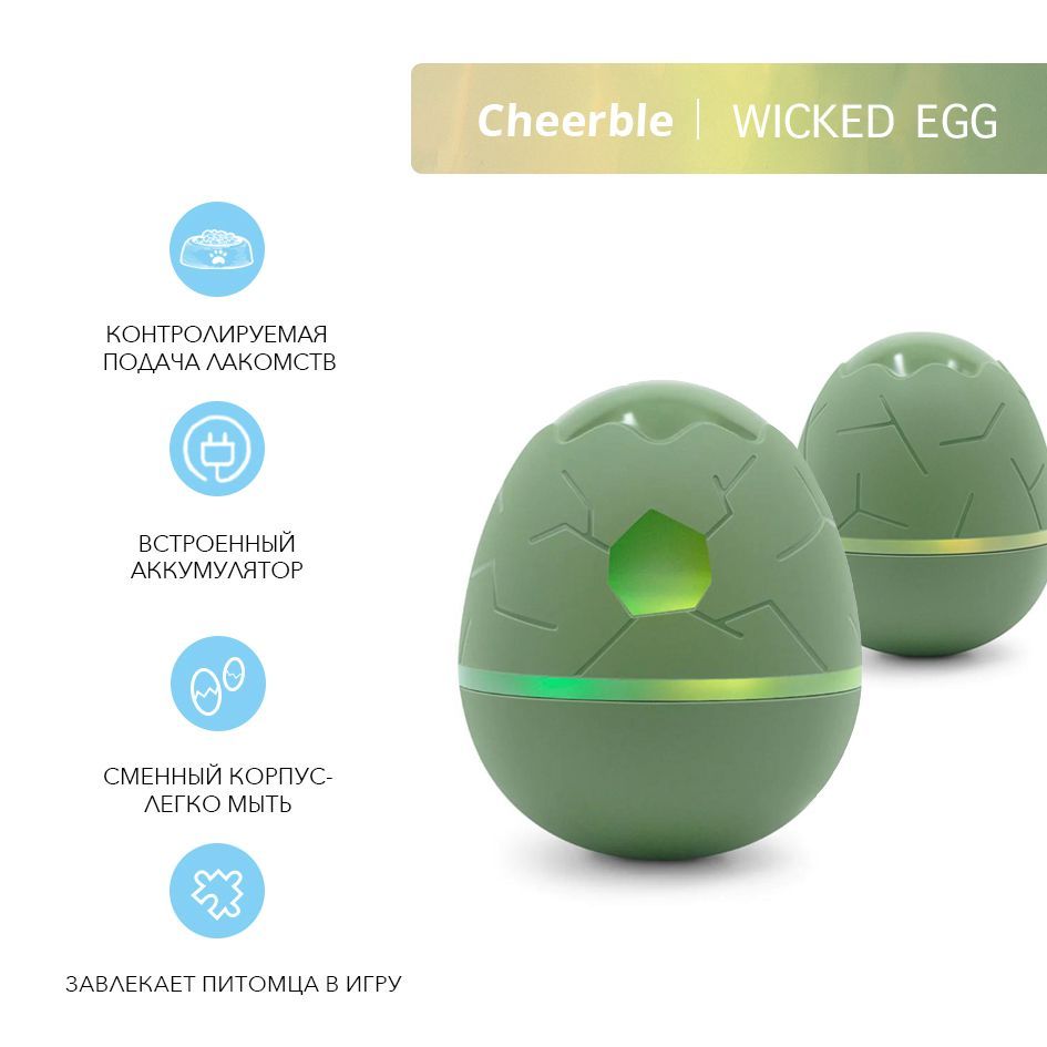 Игрушка для кошек и собак Cheerble Wicked Egg - купить с доставкой по  выгодным ценам в интернет-магазине OZON (974402157)