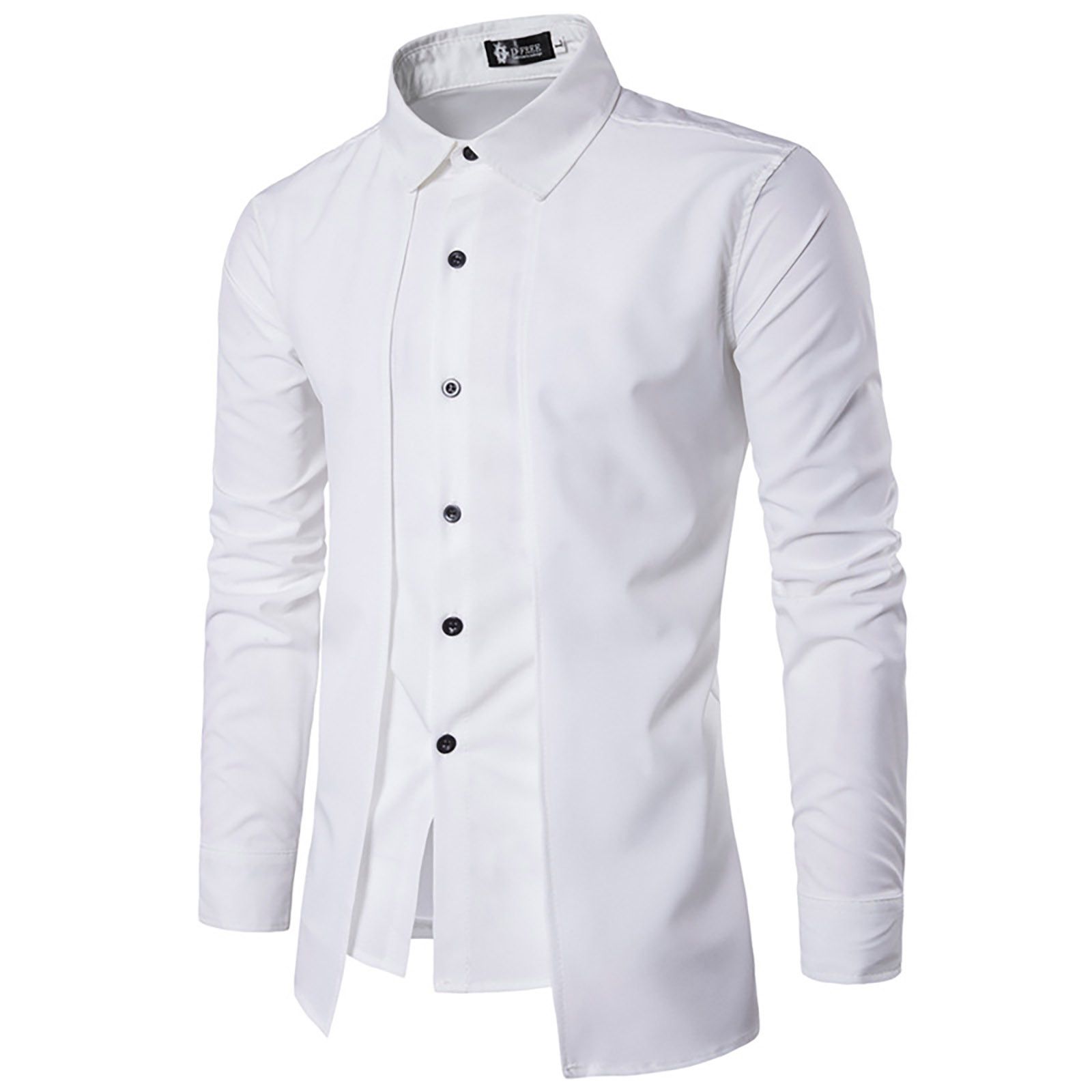 Белая приталенная рубашка мужская