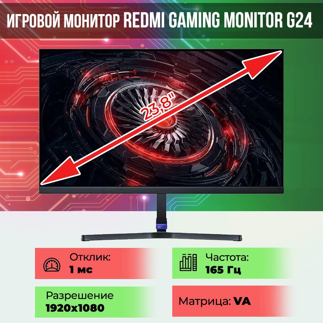 Монитор redmi display a24faa rg. Xiaomi Redmi g24 165hz монитор. Xiaomi Redmi display g24 23.8" 165hz. Монитор Xiaomi Redmi Gaming Monitor 23.8 a24faa-RG. Монитор Xiaomi 24.
