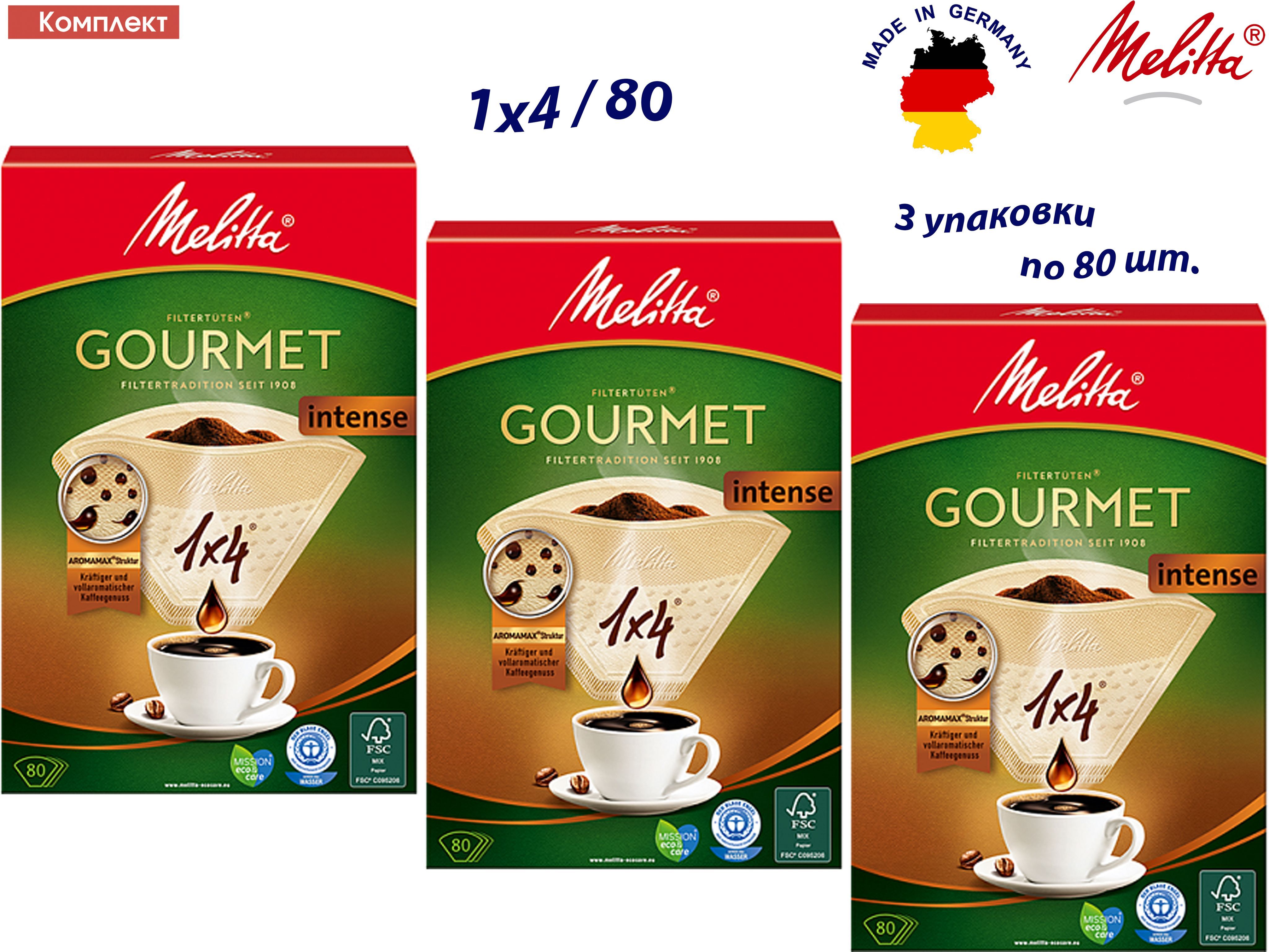 Melitta Фильтр для кофе неотбеленные, 80 шт