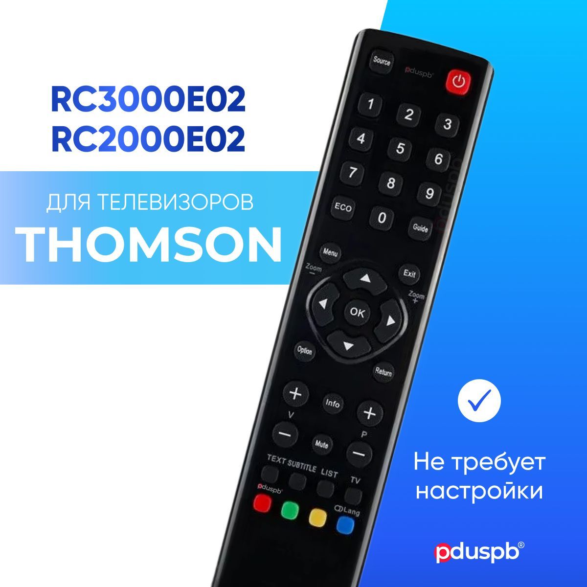 ПультдуThomson/RC3000E02,RC2000E02длятелевизораТомсон