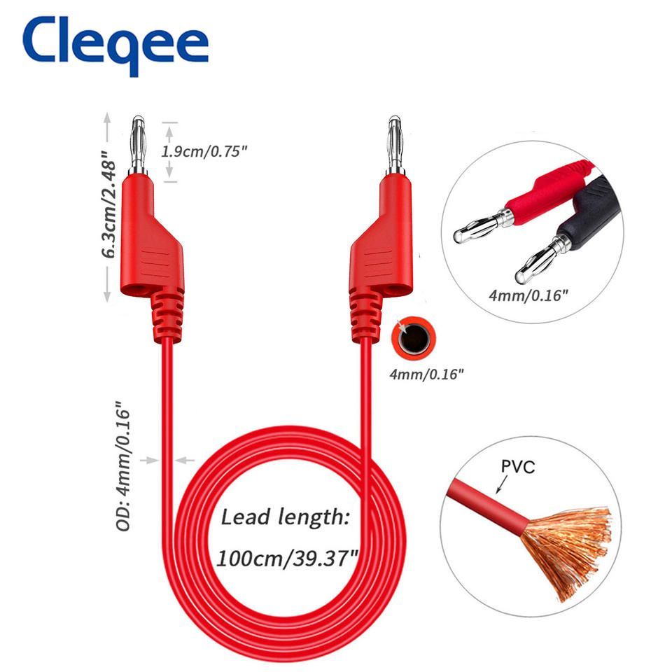 Набор тестовых проводов Cleqee P1036, banana-banana, пара красный+черный