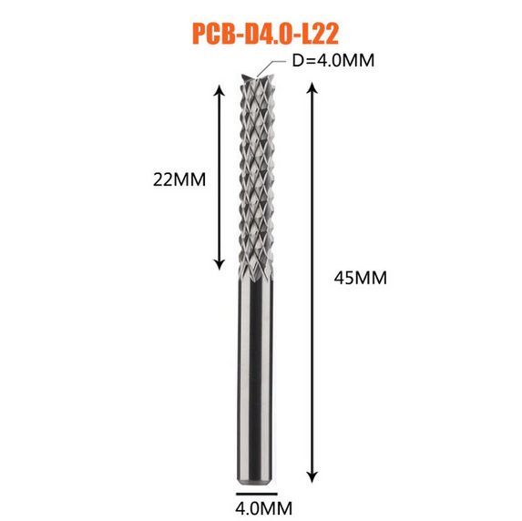 Фрезарашпильнаякукуруза4ммPCB-D4-L22твердосплавнаяконцеваядлячпуфрезерногостанкаигравера