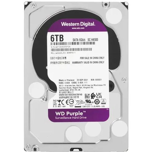 WesternDigital6ТБВнутреннийжесткийдискPurpleSurveillance(WD60EJRX)(WD60EJRX)