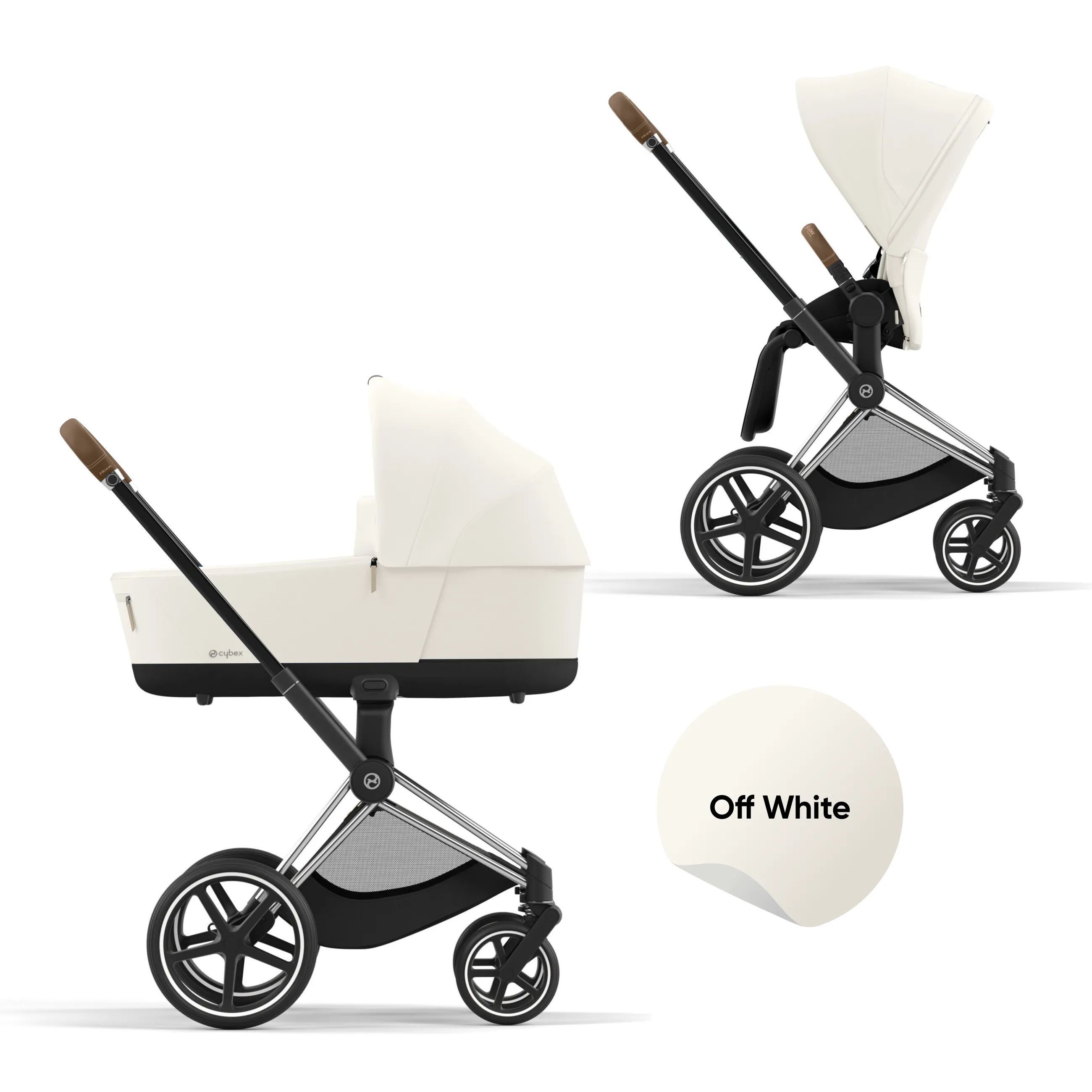 Cybex Priam IV Коляска 2 в 1, шасси Crome Brown/Off White