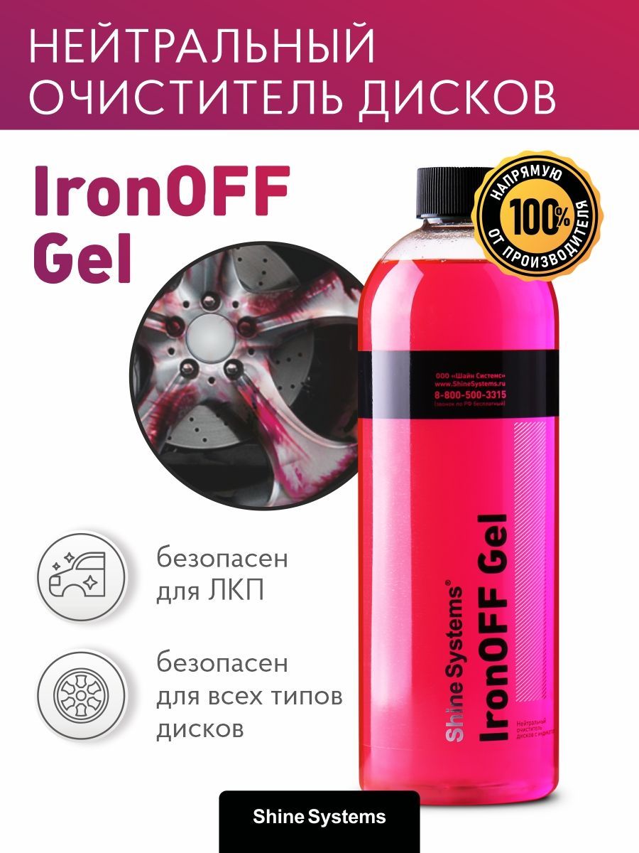 Очиститель дисков с индикатором Shine Systems IronOFF Gel, 750 мл