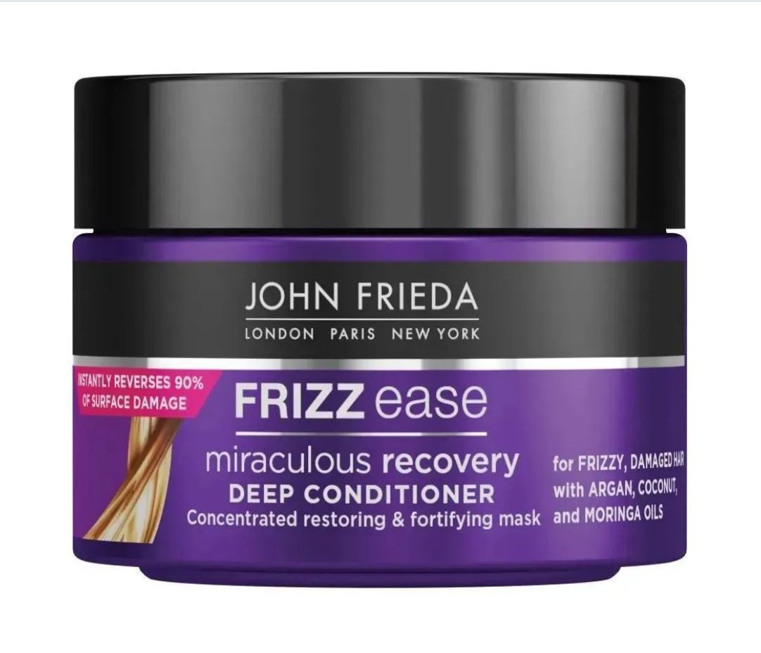 JOHN FRIEDA Frizz Ease MIRACULOUS RECOVERY Интенсивная маска для ухода за непослушными волосами 250 мл - купить с доставкой по выгодным ценам в интернет-магазине OZON (1163876147)